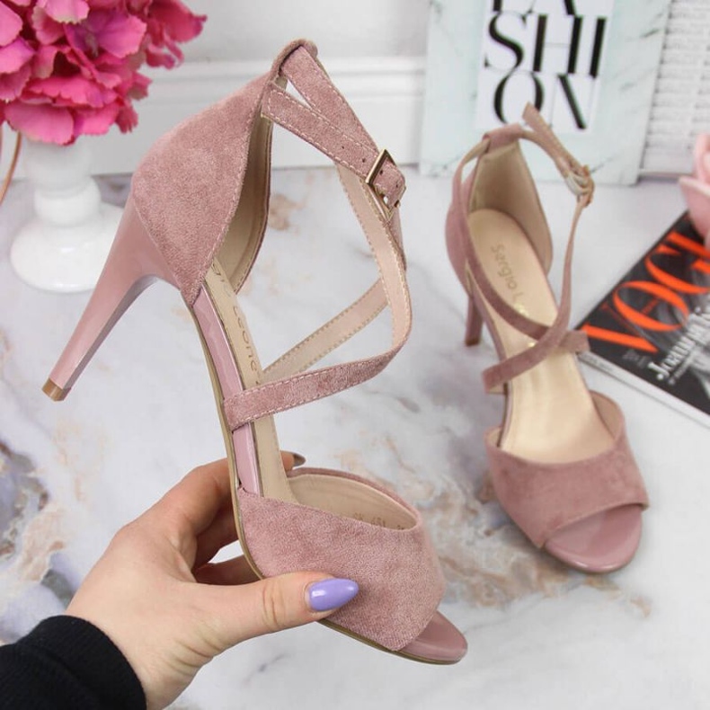 Sandales roses à talon haut W Sergio Leone 1 Sandales roses à talon haut W Sergio Leone 1