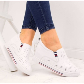 Baskets compensées blanches ajourées en cuir W Filippo 2