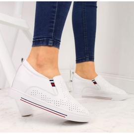 Baskets compensées blanches ajourées en cuir W Filippo 3