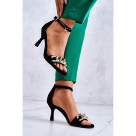 Sandales à talons en daim Laura Messi 2366 Noir le noir 4