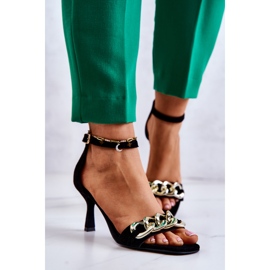 Sandales à talons en daim Laura Messi 2366 Noir le noir 5