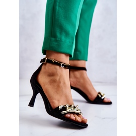 Sandales à talons en daim Laura Messi 2366 Noir le noir 3