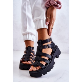 PS1 Sandales Cuir à Brides Noir Minorite le noir 1
