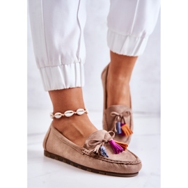 PS1 Mocassins en Daim pour Femme Beige Foncé Wilessa 2