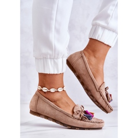 PS1 Mocassins en Daim pour Femme Beige Foncé Wilessa 4