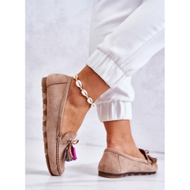 PS1 Mocassins en Daim pour Femme Beige Foncé Wilessa 6