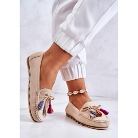 PS1 Mocassins en Daim pour Femme Beige Clair Wilessa 3