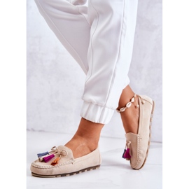 PS1 Mocassins en Daim pour Femme Beige Clair Wilessa 4