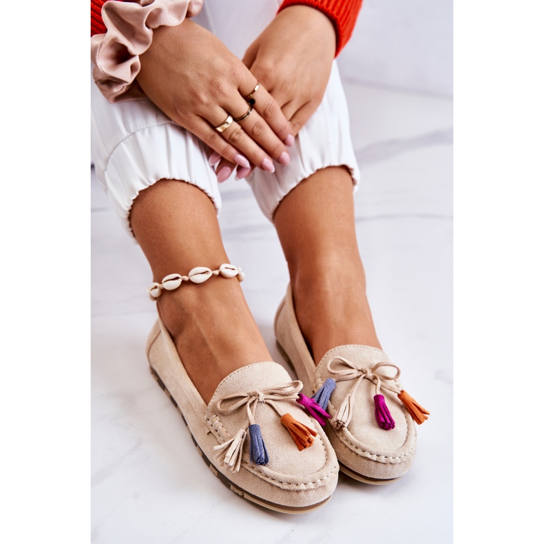 PS1 Mocassins en Daim pour Femme Beige Clair Wilessa 1