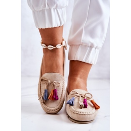 PS1 Mocassins en Daim pour Femme Beige Clair Wilessa 5