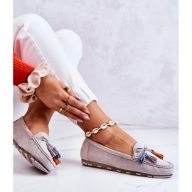 PS1 Mocassins en daim gris Wilessa pour femmes 6