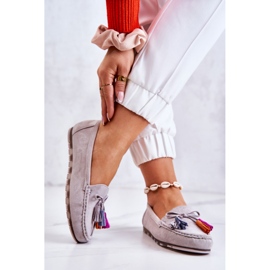PS1 Mocassins en daim gris Wilessa pour femmes 2