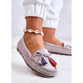 PS1 Mocassins en daim gris Wilessa pour femmes 3