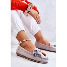 PS1 Mocassins en daim gris Wilessa pour femmes 7