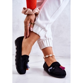PS1 Mocassins Wilessa en daim noir pour femmes le noir 4