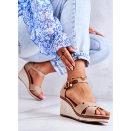PS1 Sandales Compensées Femme Beige Foncé Veenus 1