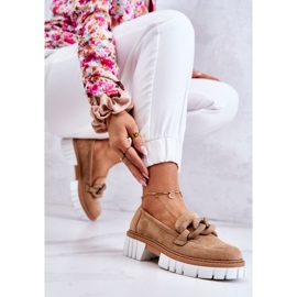 PS1 Mocassins En Daim Avec Décoration Talisa Beige Foncé 5