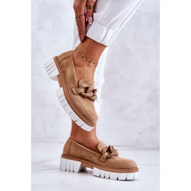 PS1 Mocassins En Daim Avec Décoration Talisa Beige Foncé 4