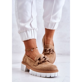 PS1 Mocassins En Daim Avec Décoration Talisa Beige Foncé 6