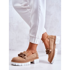 PS1 Mocassins En Daim Avec Décoration Talisa Beige Foncé 8