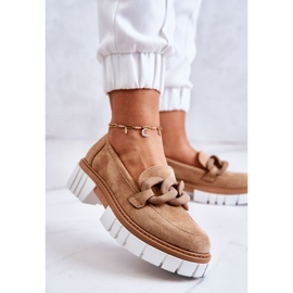 PS1 Mocassins En Daim Avec Décoration Talisa Beige Foncé 3