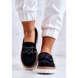 PS1 Mocassins En Daim Avec Décoration Talisa Noire le noir 5