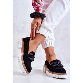 PS1 Mocassins En Daim Avec Décoration Talisa Noire 2