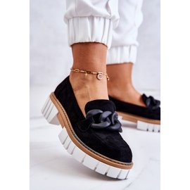 PS1 Mocassins En Daim Avec Décoration Talisa Noire le noir 3