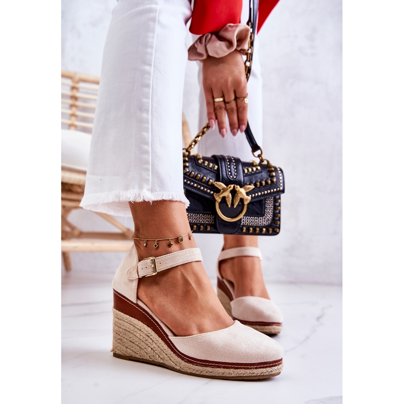 PS1 Espadrilles compensées beiges pour femme Tamarill 2