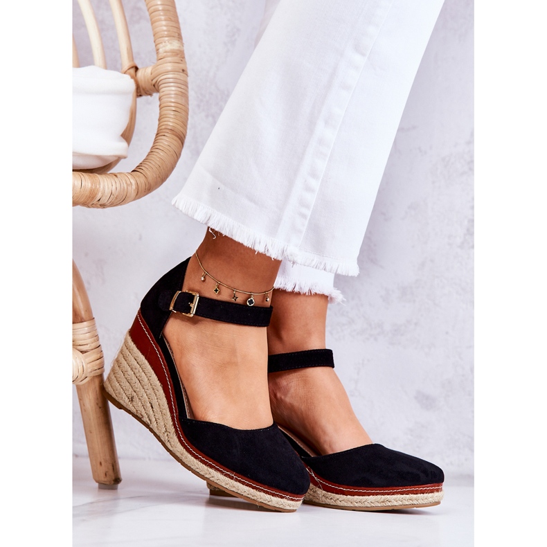 PS1 Espadrilles noires à semelles compensées pour femme Tamarill le noir 1