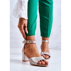 Sandales à Talons Hauts en Cuir Vinceza 22-20100 Doré d'or 1