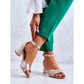 Sandales à Talons Hauts en Cuir Vinceza 22-20100 Doré d'or 2