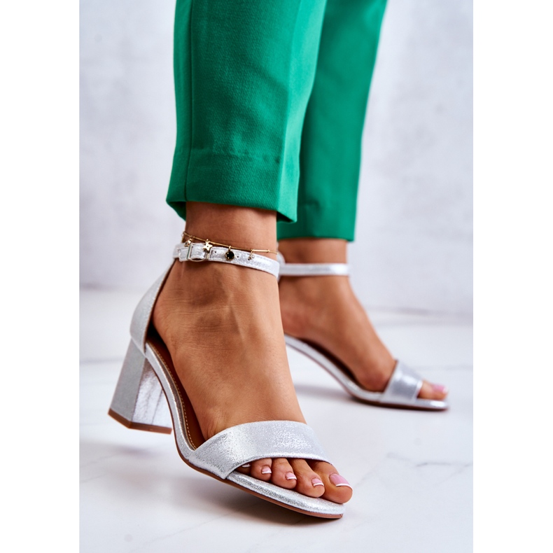 Vinceza Sandales pour femmes à la mode sur un talon Silver Lucida argent 2