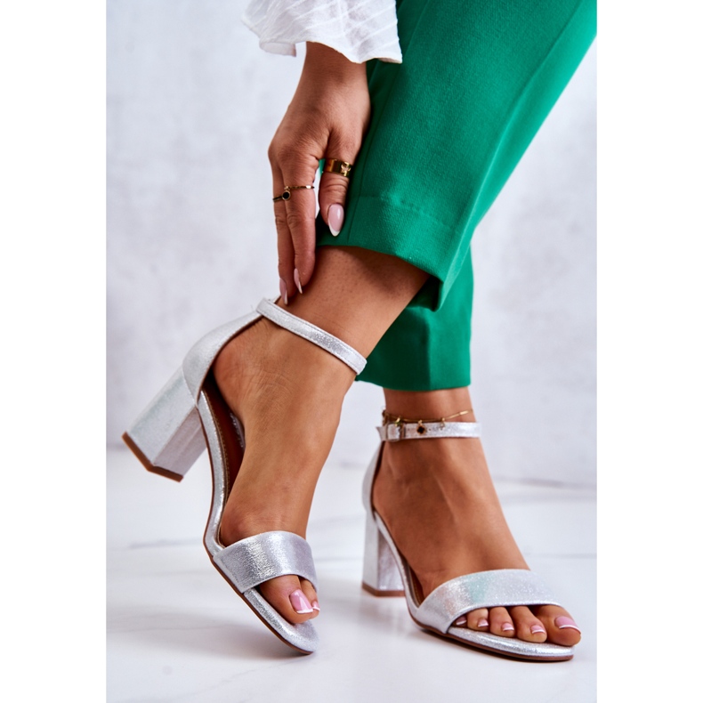 Vinceza Sandales pour femmes à la mode sur un talon Silver Lucida argent 1