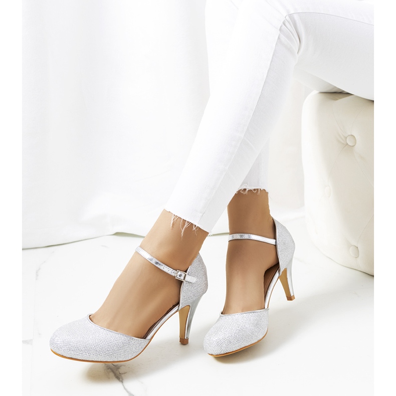 Escarpins Rosetown argentés brillants 1