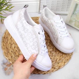 Baskets blanches Bugatti W JJ253151 beige doré 1