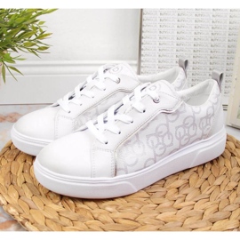 Baskets blanches Bugatti W JJ253151 beige doré 2