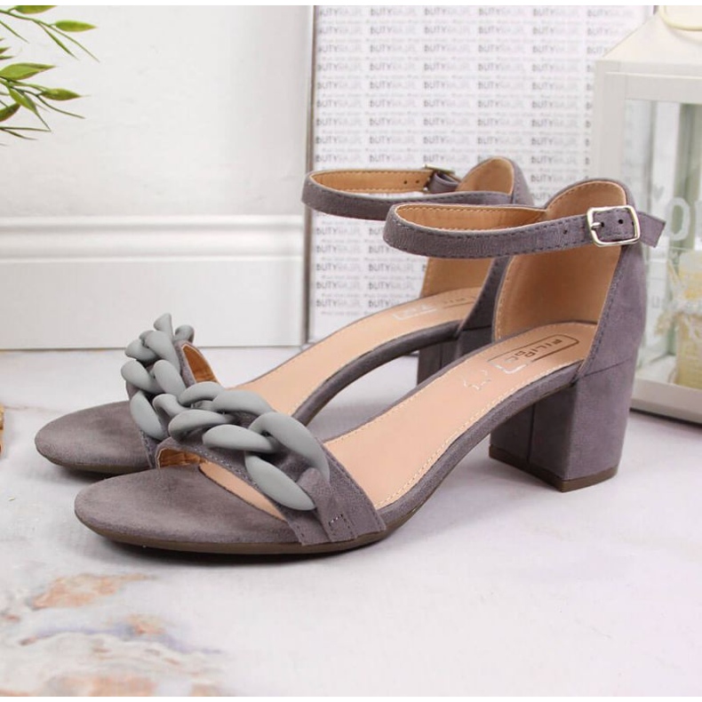 Sandales grises à tige avec chaîne W Filippo 2