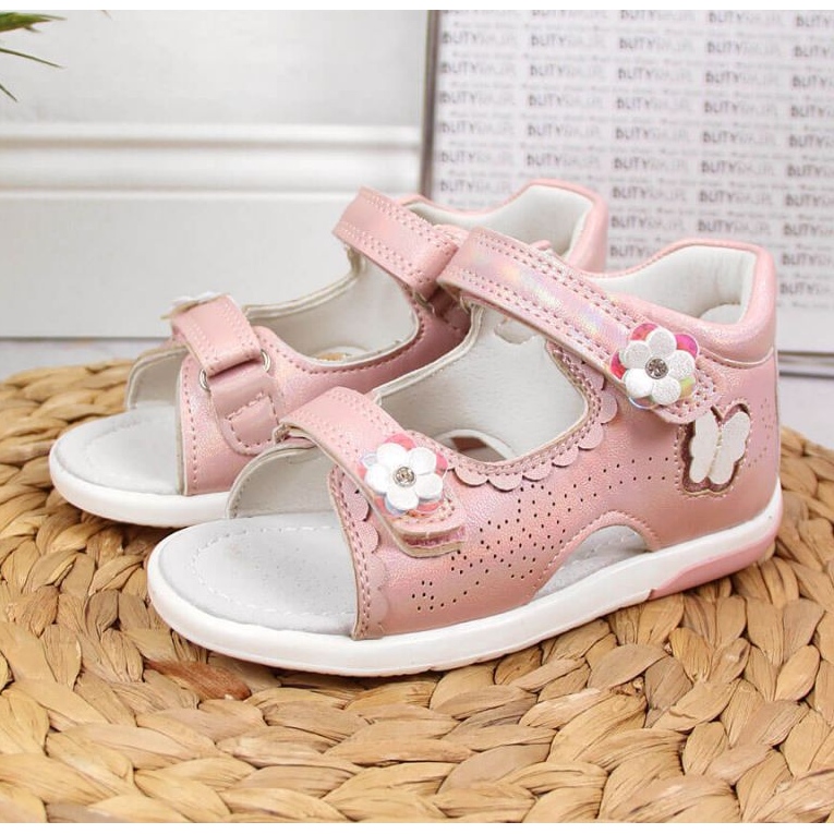 Sandales velcro rose vif A l'American Club 2 Sandales velcro rose vif A l'American Club 2