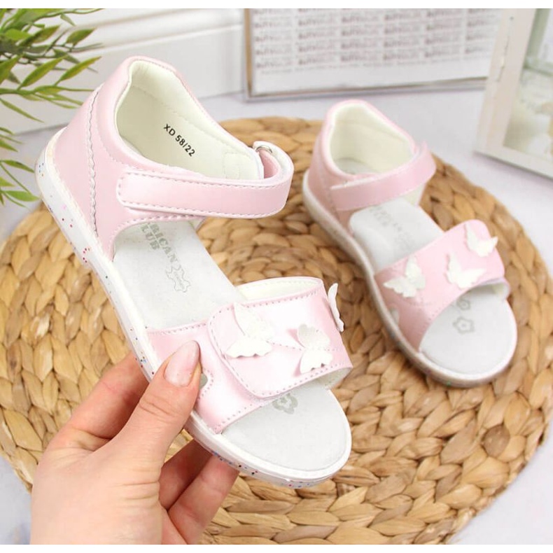 Sandales velcro rose vif A l'American Club 1