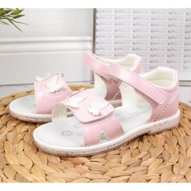 Sandales velcro rose vif A l'American Club 2