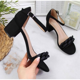 Sandales noires sur tige avec chaîne W Filippo 1