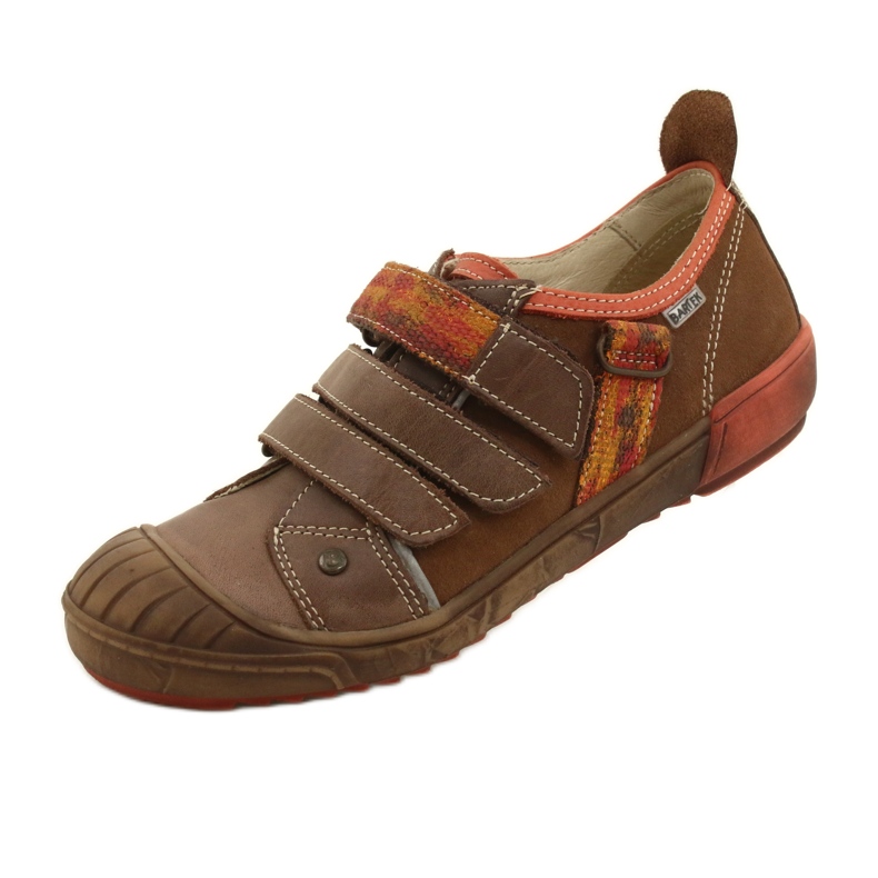 Chaussures en cuir avec velcro Bartek 28764-70Q marron brun orange 2