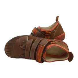 Chaussures en cuir avec velcro Bartek 28764-70Q marron brun orange 3