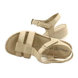 Sandales confortables en cuir Caprice 28152-28 443 Beige 4