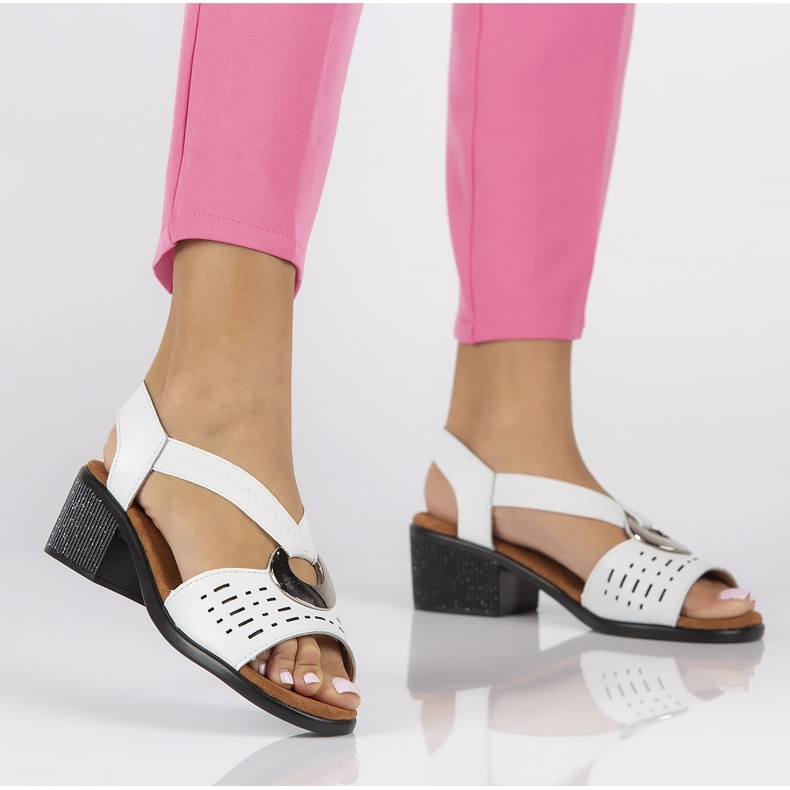 Sandales en cuir Filippo DS2308 / 22 Wh blanc blanche 1