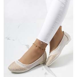 Ballerines beiges avec zircon cubique Holst écru 1