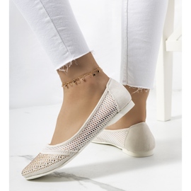 Ballerines beiges avec zircon cubique Holst écru 2