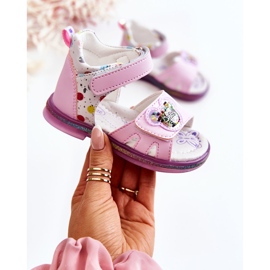 PJ2 Sandales Enfant Cuir Violet Dotty 1