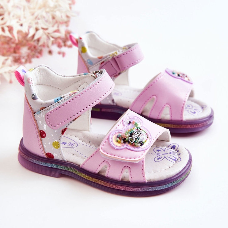PJ2 Sandales Enfant Cuir Violet Dotty 2